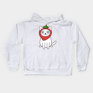 Strawberry cute cat Kids Hoodie